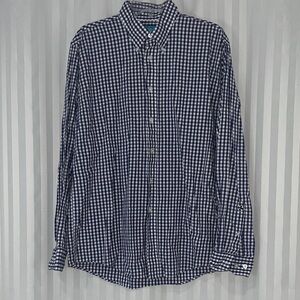 Castaway Navy and White Gingham Button-Down Shirt Chase